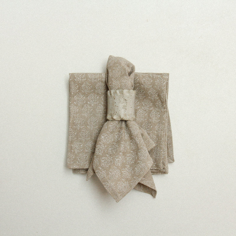 White Marigold Linen Napkin - Set of 4