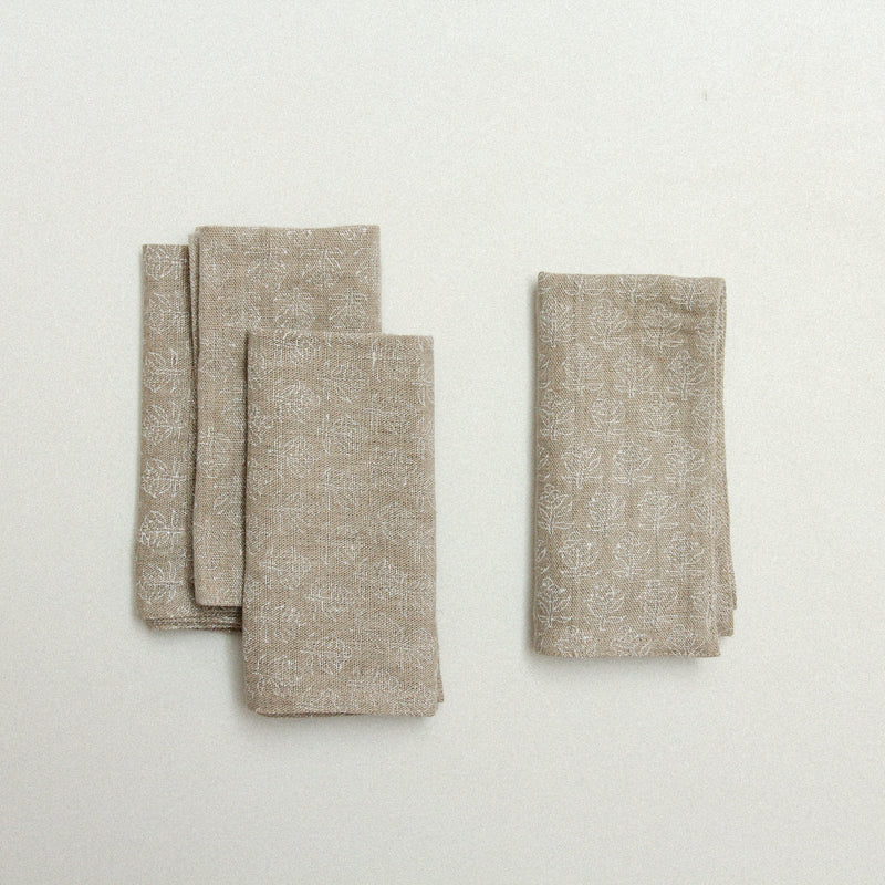 White Marigold Linen Napkin - Set of 4