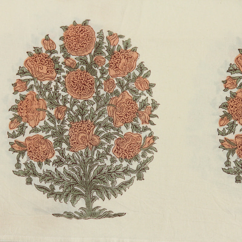 Lotus Cotton Block Printed Tablecloth